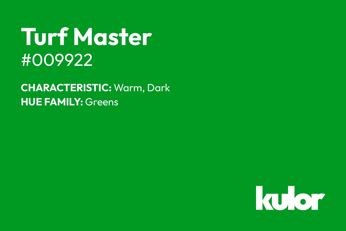 Turf Master is a color with a HTML hex code of #009922.