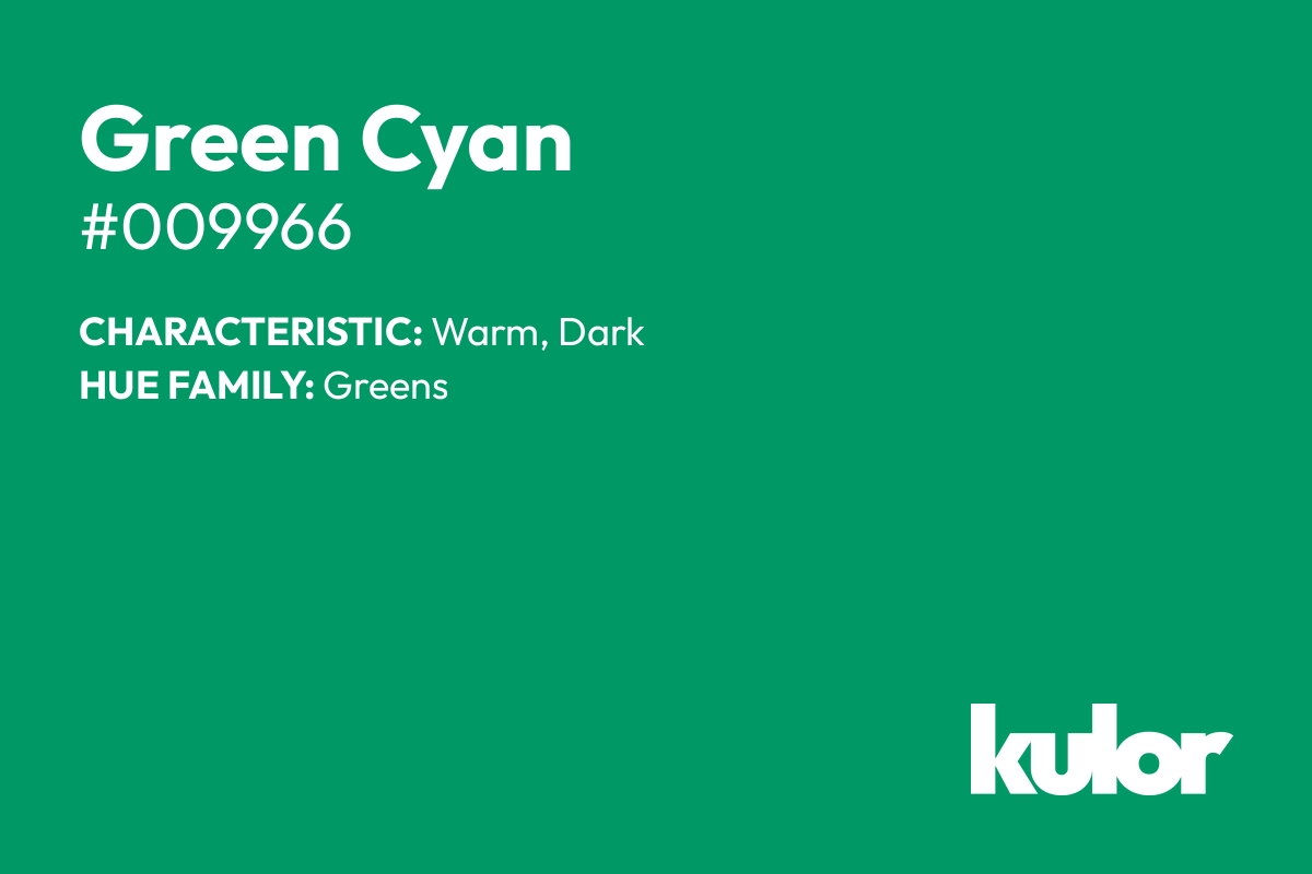 Green Cyan is a color with a HTML hex code of #009966.