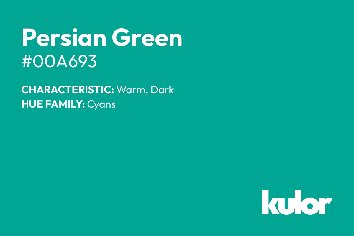 Persian Green is a color with a HTML hex code of #00a693.