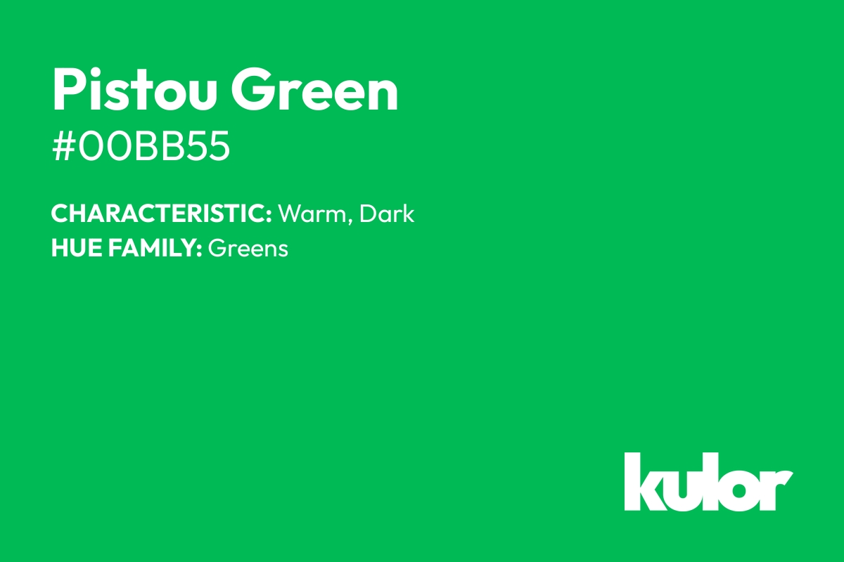 Pistou Green is a color with a HTML hex code of #00bb55.