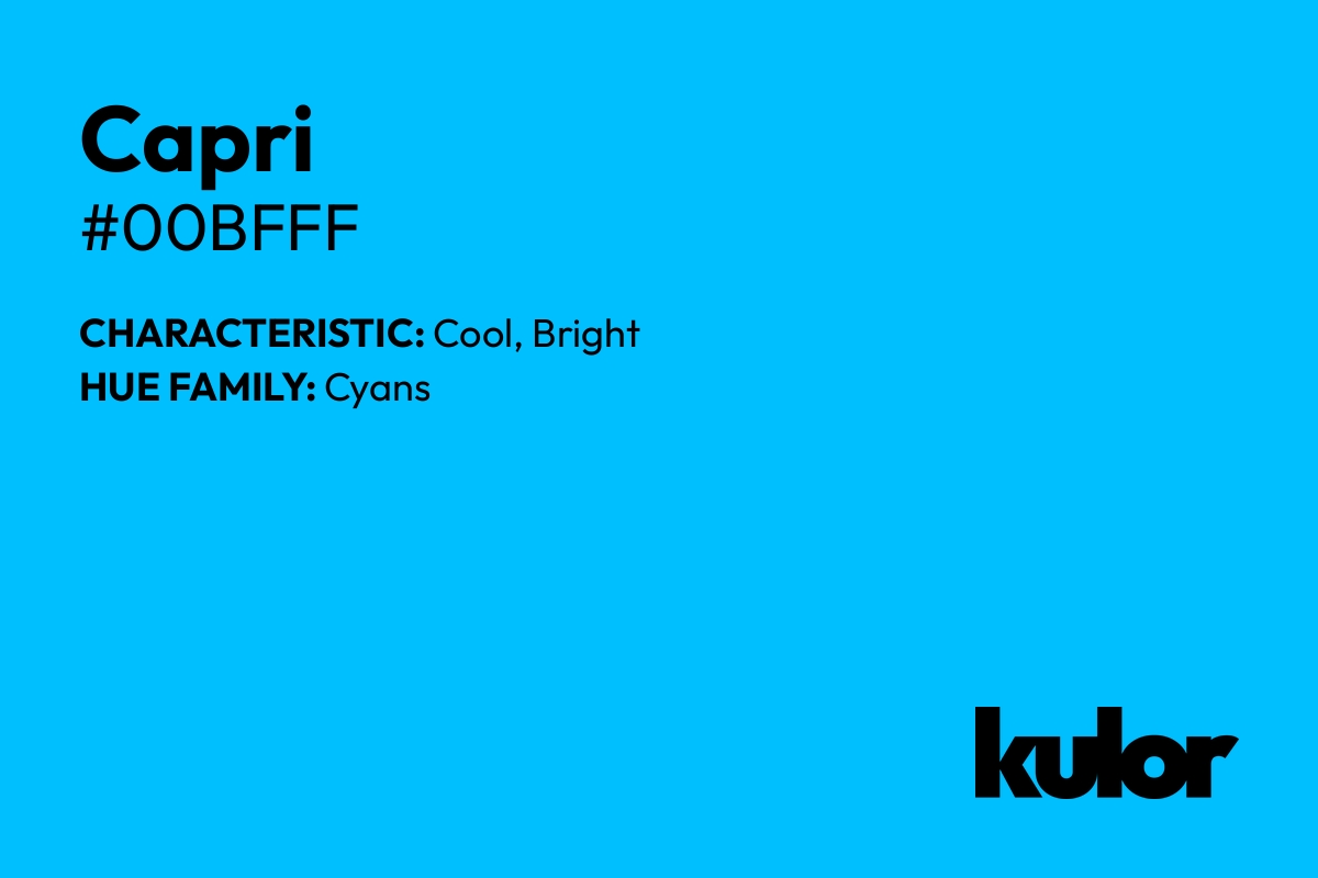 Capri is a color with a HTML hex code of #00bfff.