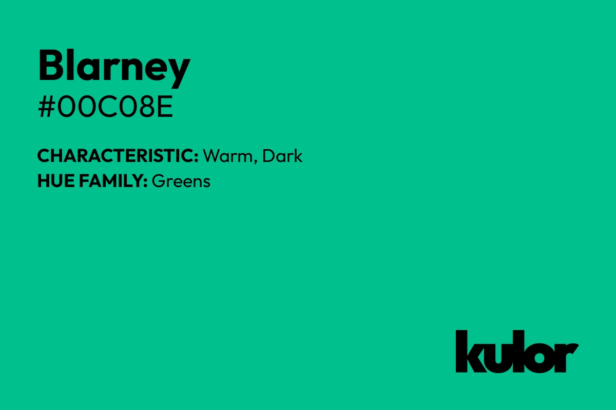 Blarney is a color with a HTML hex code of #00c08e.