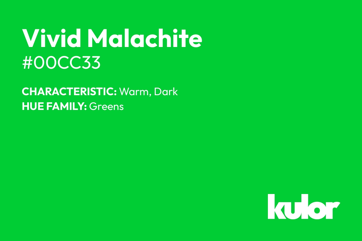 Vivid Malachite is a color with a HTML hex code of #00cc33.