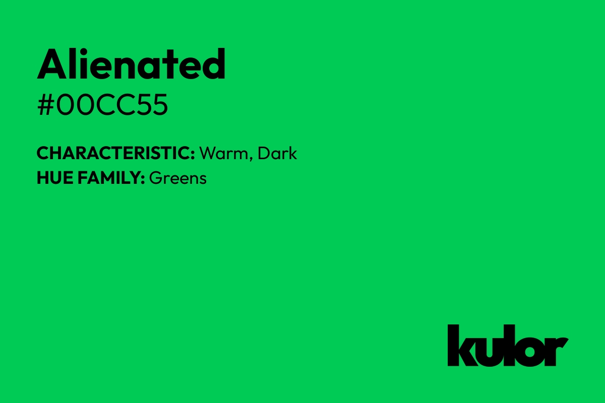 Alienated is a color with a HTML hex code of #00cc55.