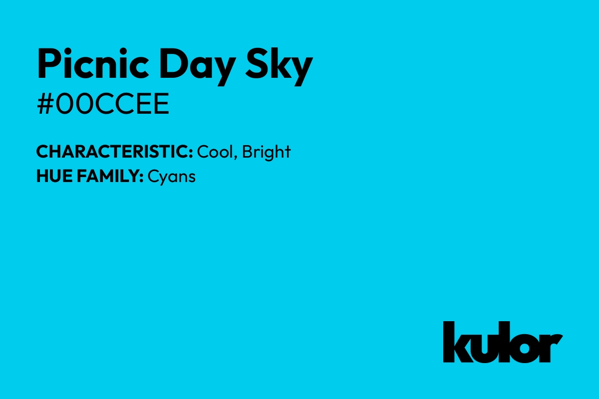 Picnic Day Sky is a color with a HTML hex code of #00ccee.