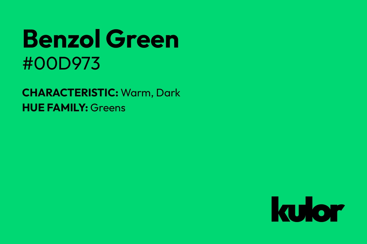 Benzol Green is a color with a HTML hex code of #00d973.