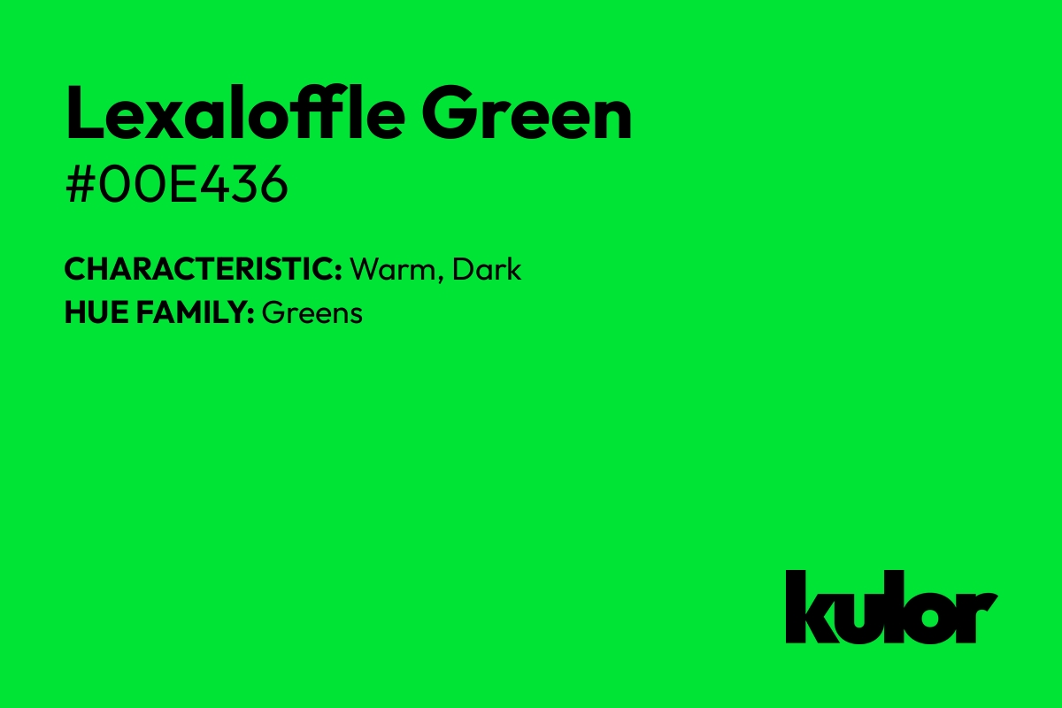 Lexaloffle Green is a color with a HTML hex code of #00e436.