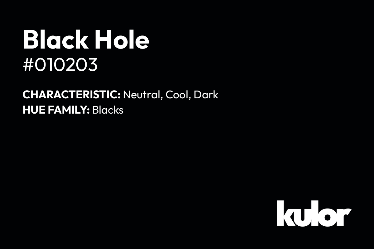 Black Hole is a color with a HTML hex code of #010203.
