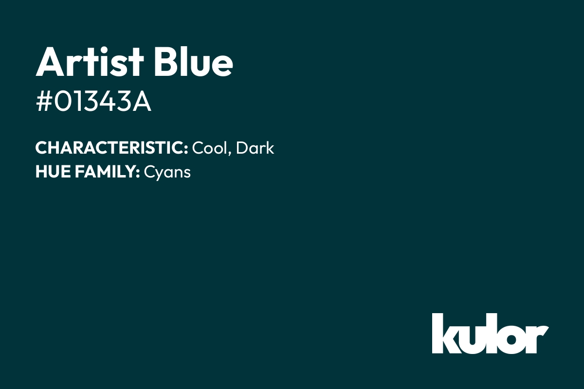 Artist Blue is a color with a HTML hex code of #01343a.