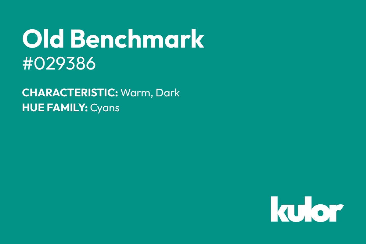 Old Benchmark is a color with a HTML hex code of #029386.