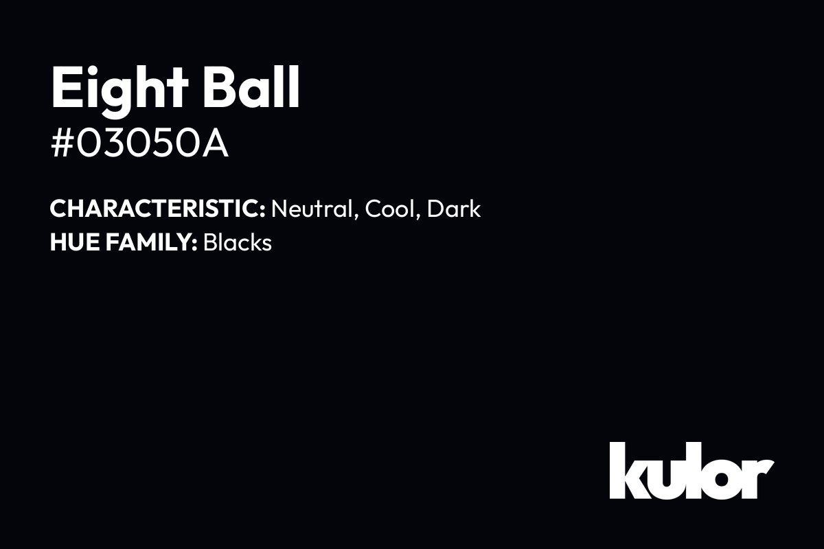 Eight Ball is a color with a HTML hex code of #03050a.