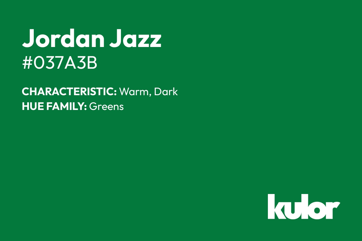 Jordan Jazz is a color with a HTML hex code of #037a3b.