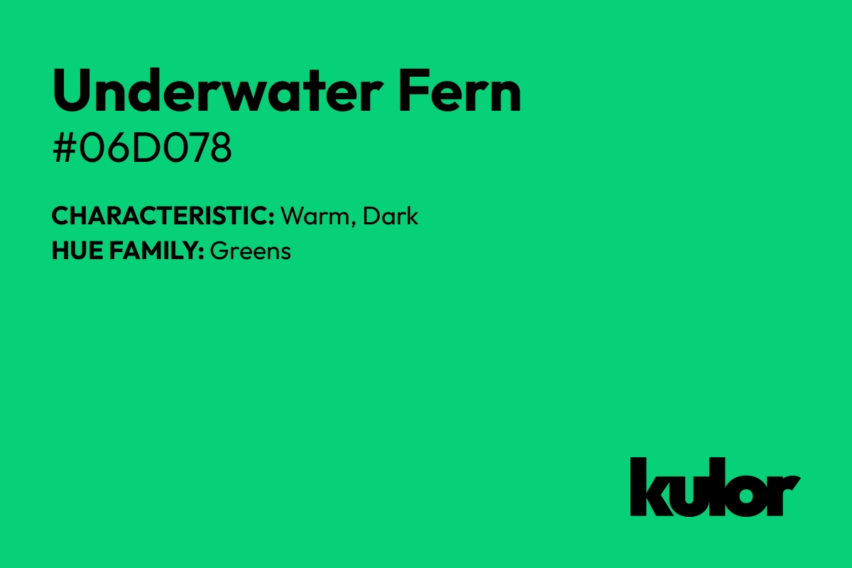 Underwater Fern is a color with a HTML hex code of #06d078.