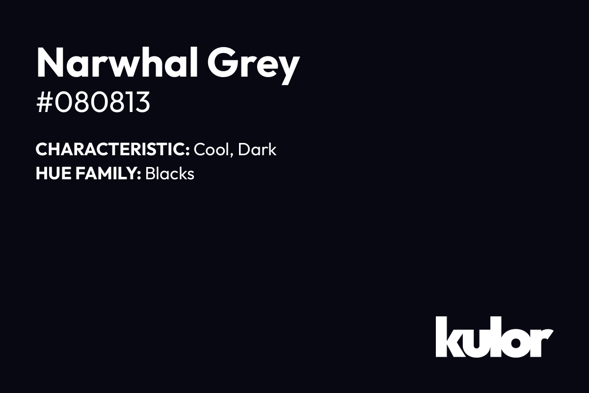 Narwhal Grey is a color with a HTML hex code of #080813.
