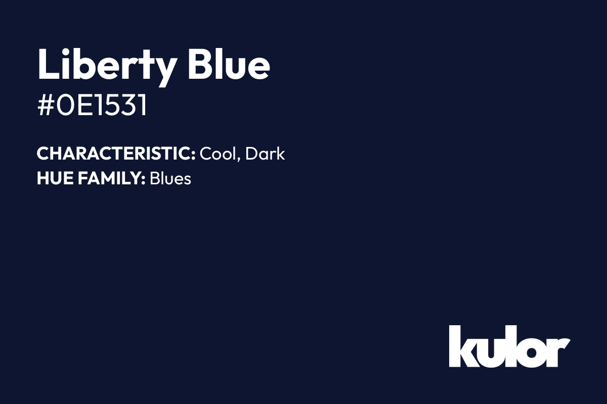 Liberty Blue is a color with a HTML hex code of #0e1531.