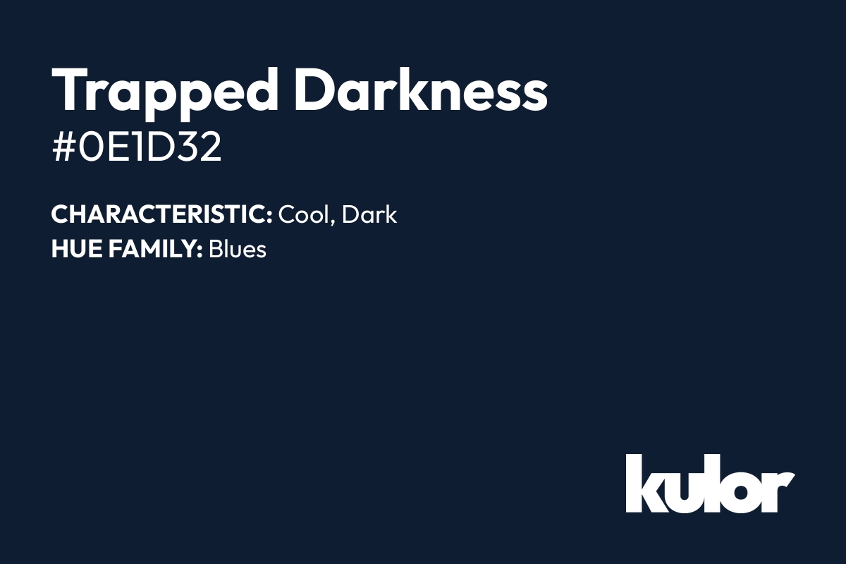 Trapped Darkness is a color with a HTML hex code of #0e1d32.