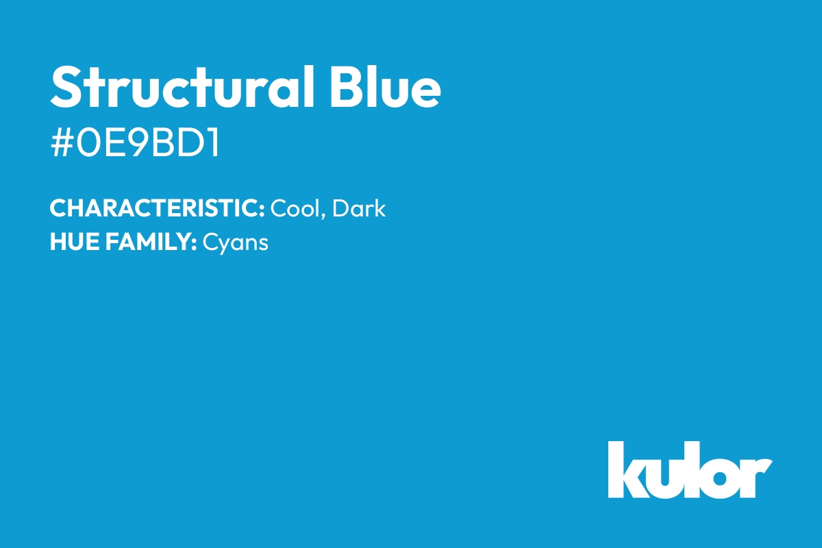 Structural Blue is a color with a HTML hex code of #0e9bd1.