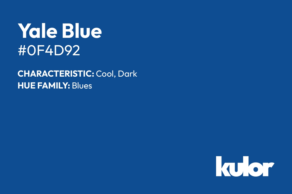 Yale Blue is a color with a HTML hex code of #0f4d92.