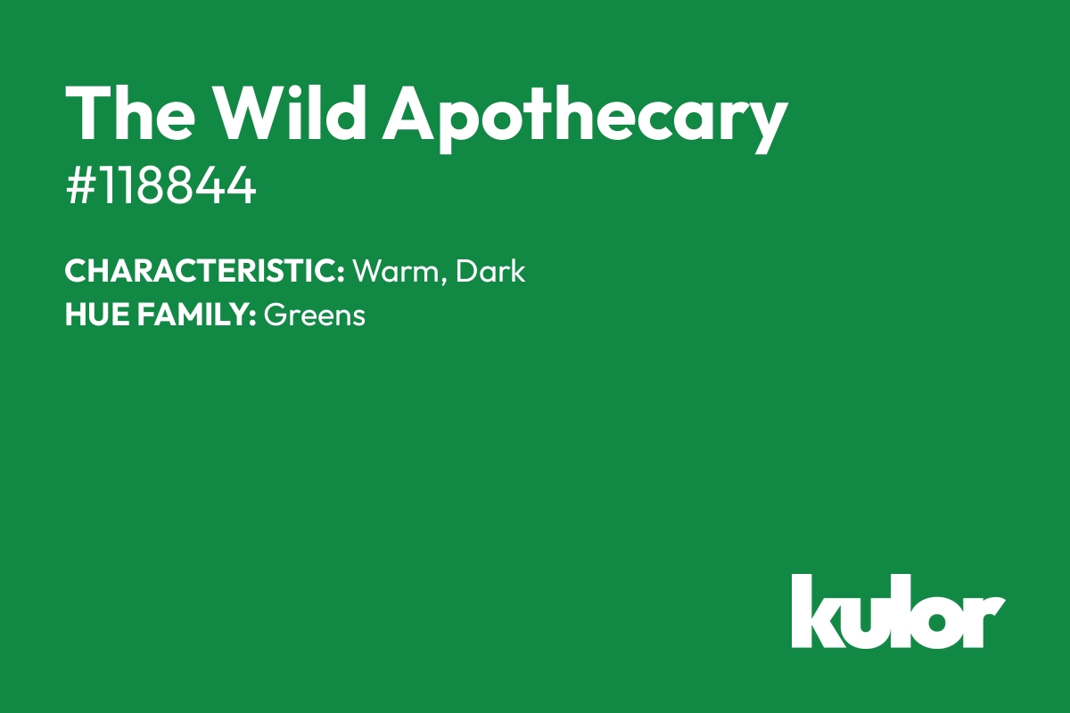 The Wild Apothecary is a color with a HTML hex code of #118844.