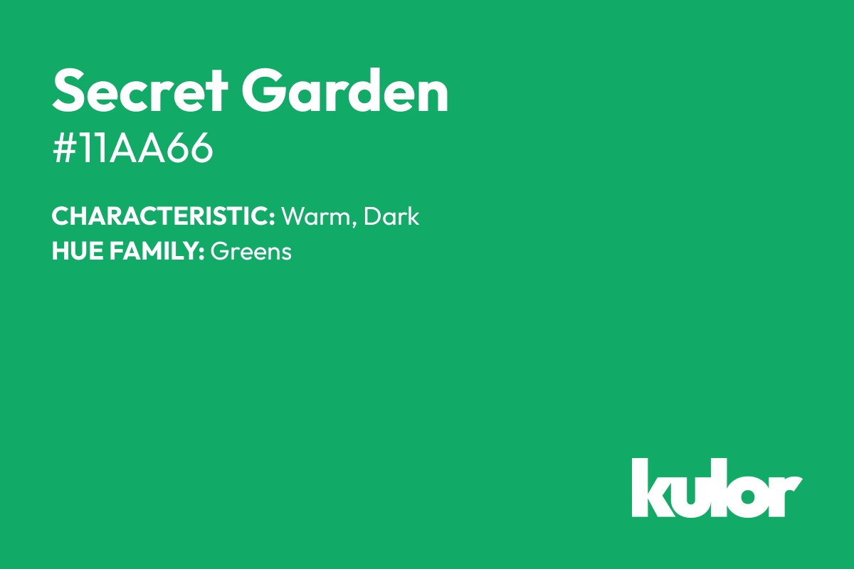 Secret Garden is a color with a HTML hex code of #11aa66.