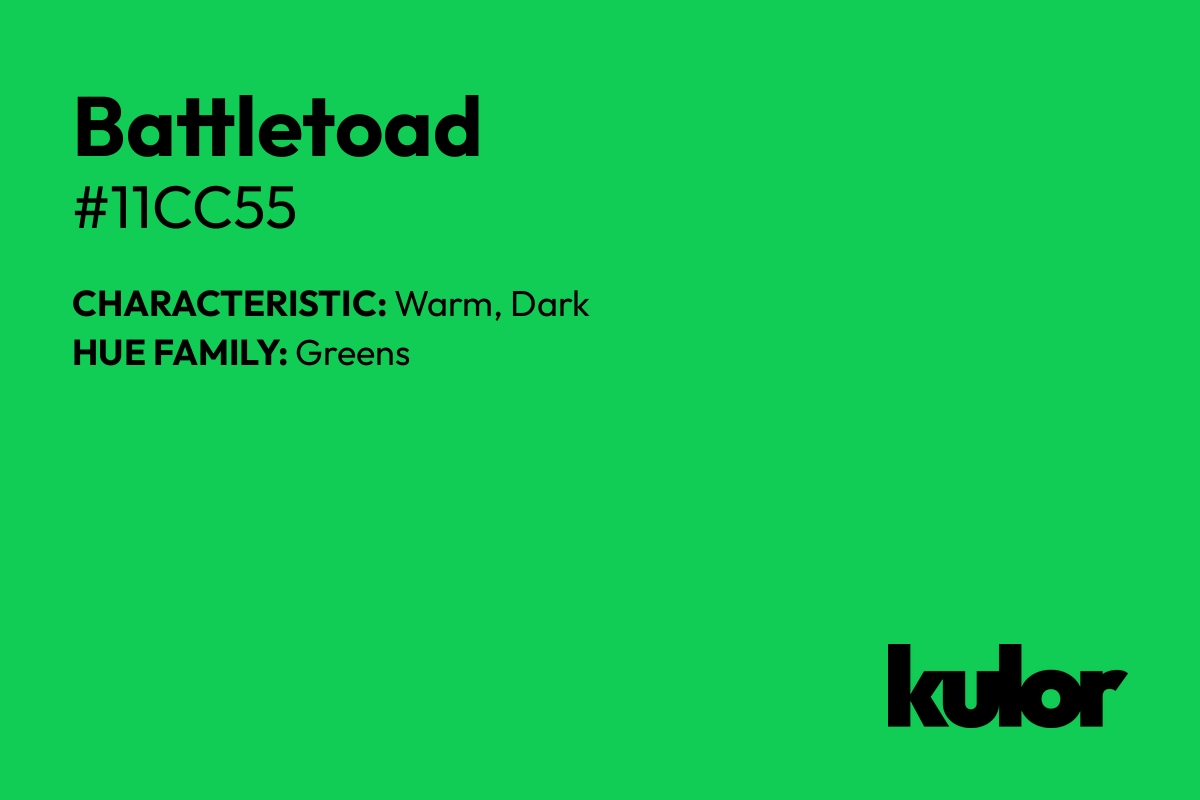 Battletoad is a color with a HTML hex code of #11cc55.