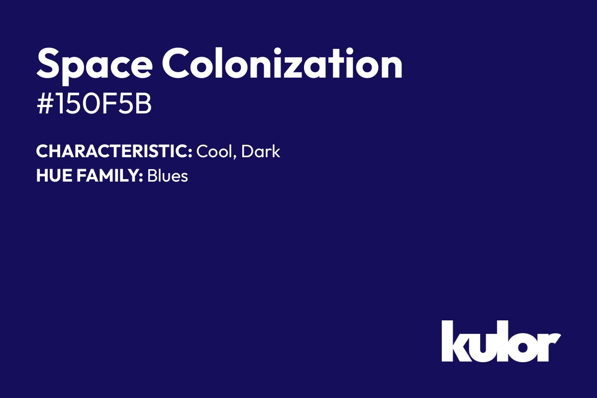 Space Colonization is a color with a HTML hex code of #150f5b.