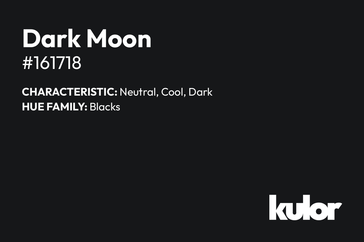 Dark Moon is a color with a HTML hex code of #161718.