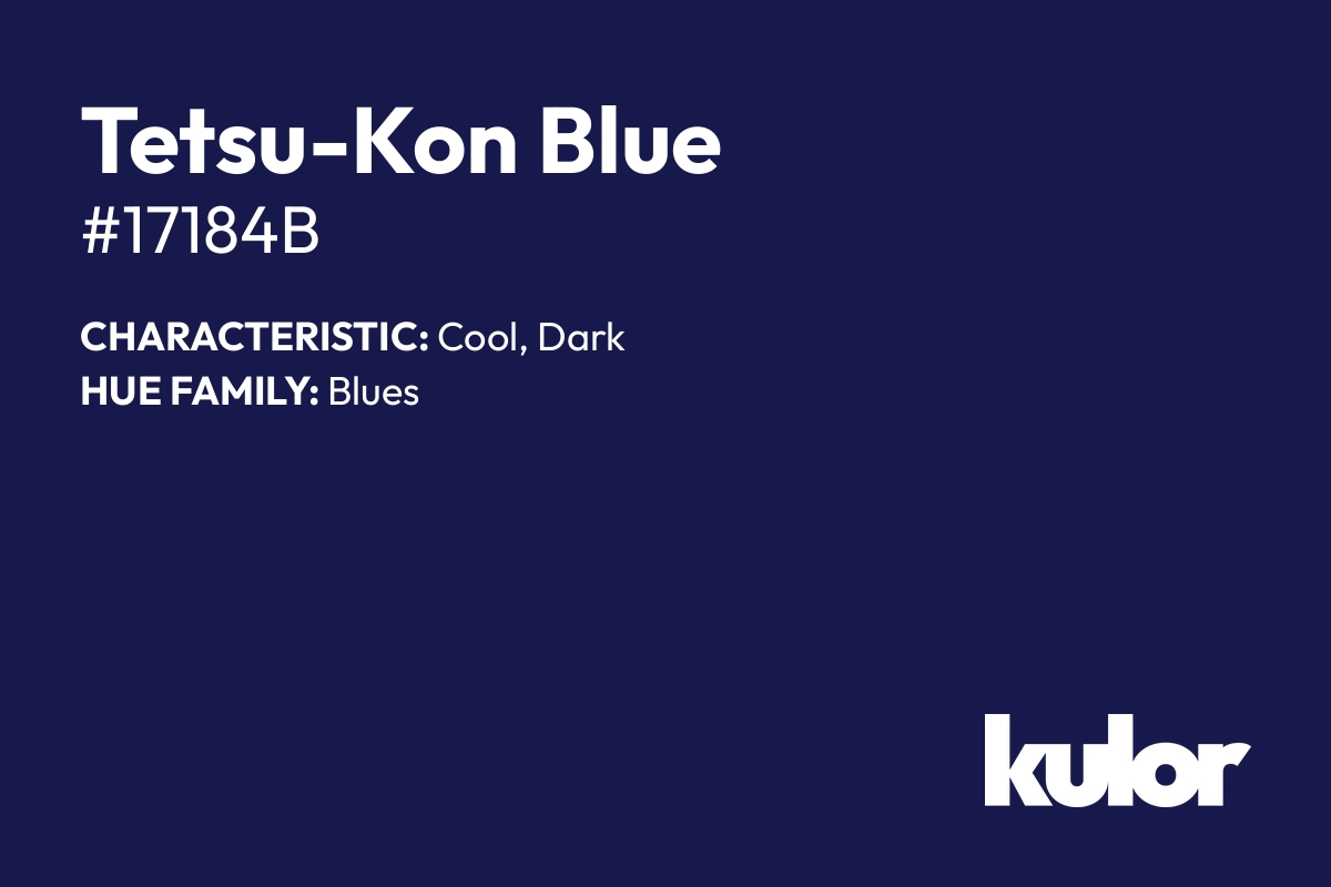 Tetsu-Kon Blue is a color with a HTML hex code of #17184b.