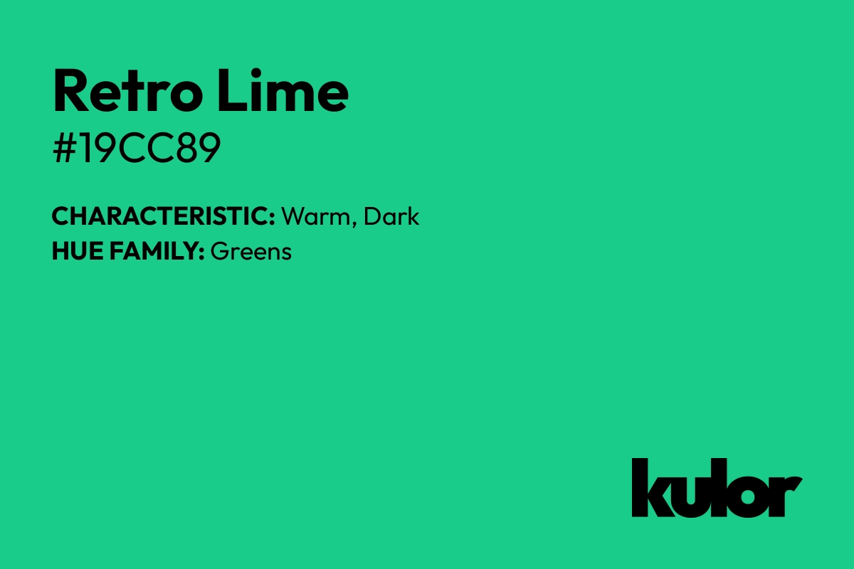 Retro Lime is a color with a HTML hex code of #19cc89.