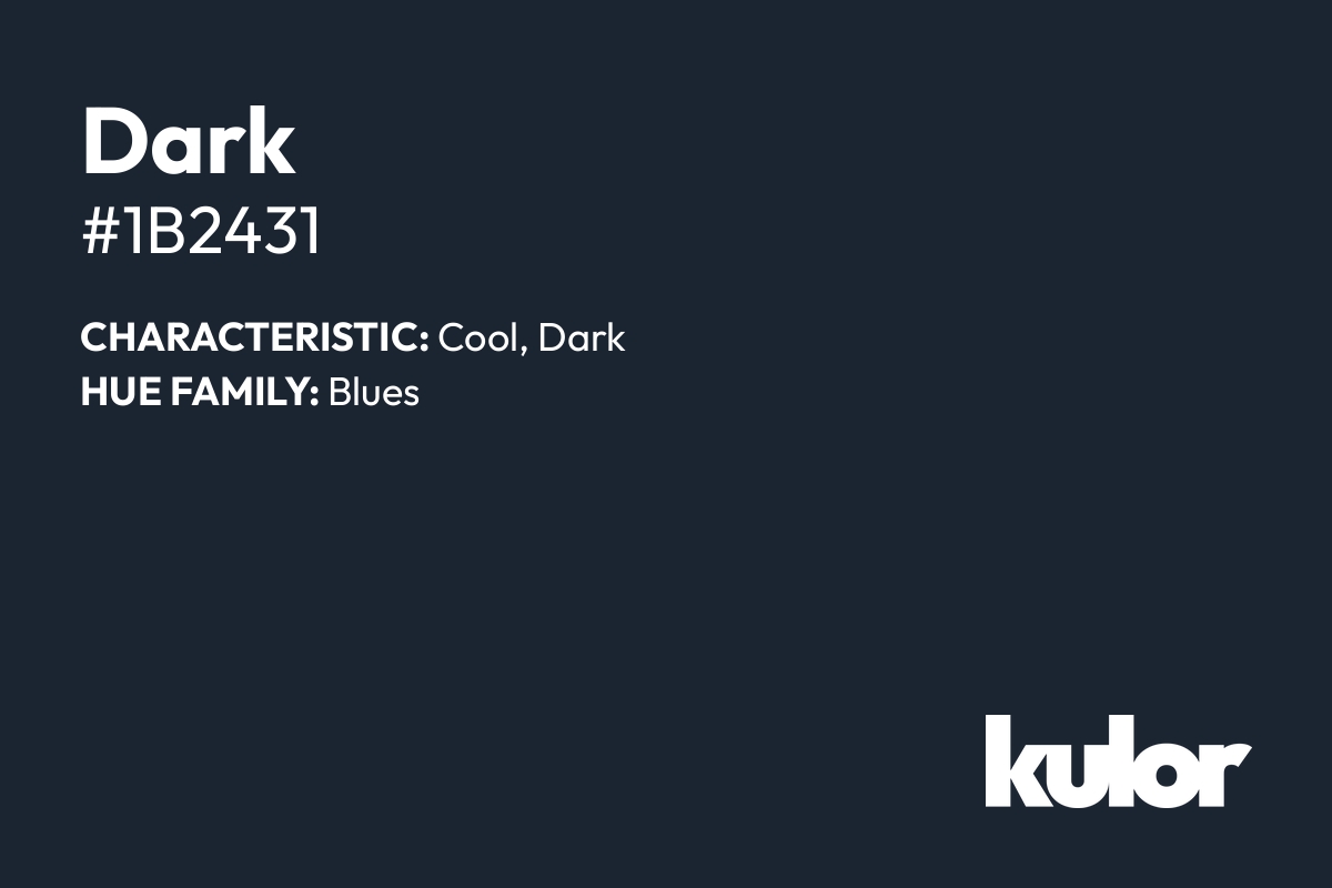 Dark is a color with a HTML hex code of #1b2431.