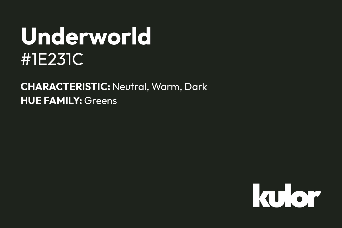 Underworld is a color with a HTML hex code of #1e231c.