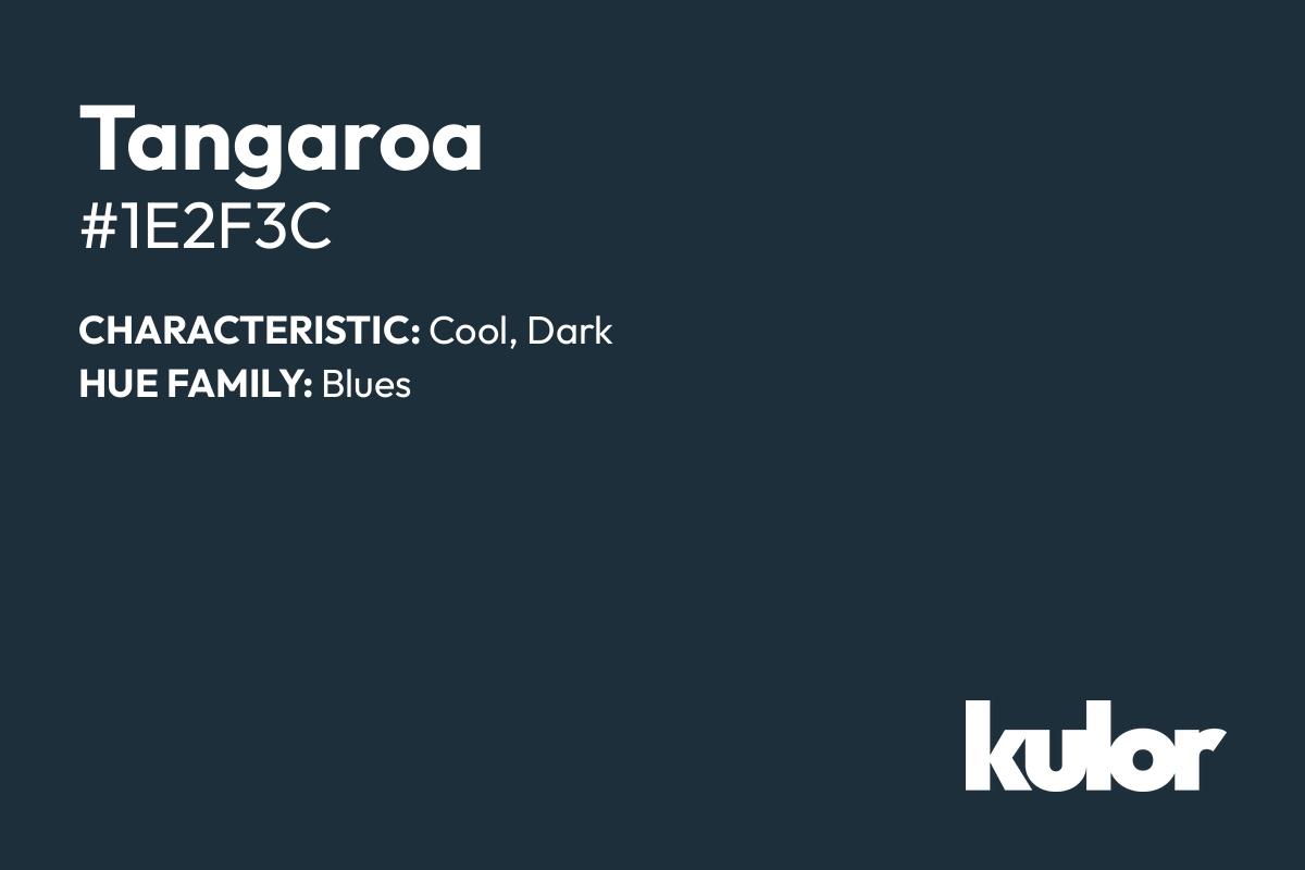 Tangaroa is a color with a HTML hex code of #1e2f3c.