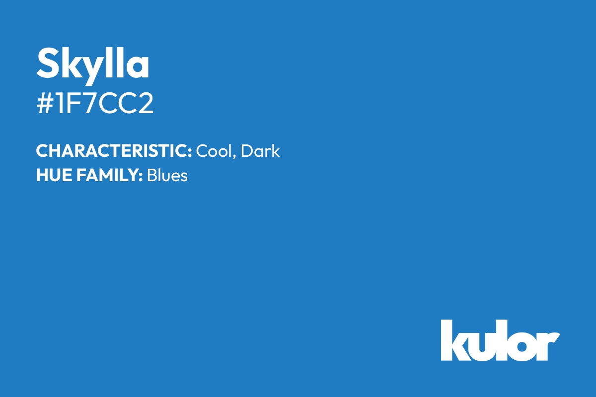 Skylla is a color with a HTML hex code of #1f7cc2.