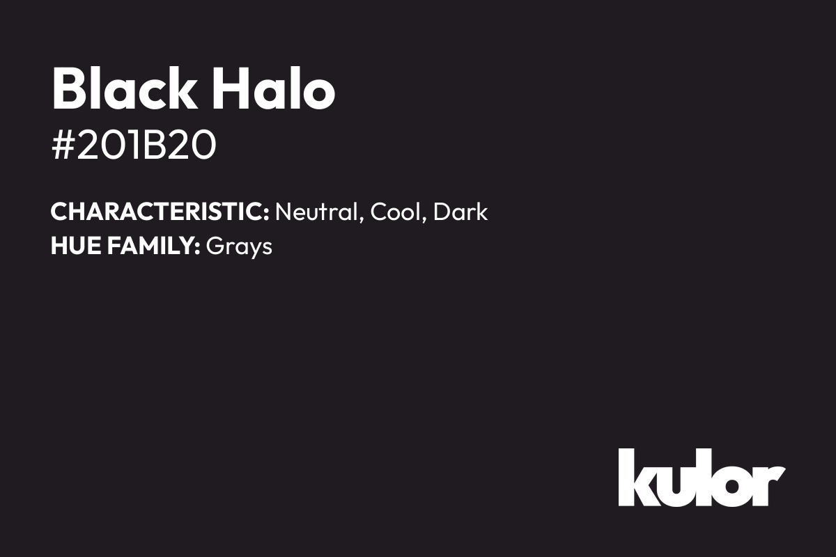 Black Halo is a color with a HTML hex code of #201b20.