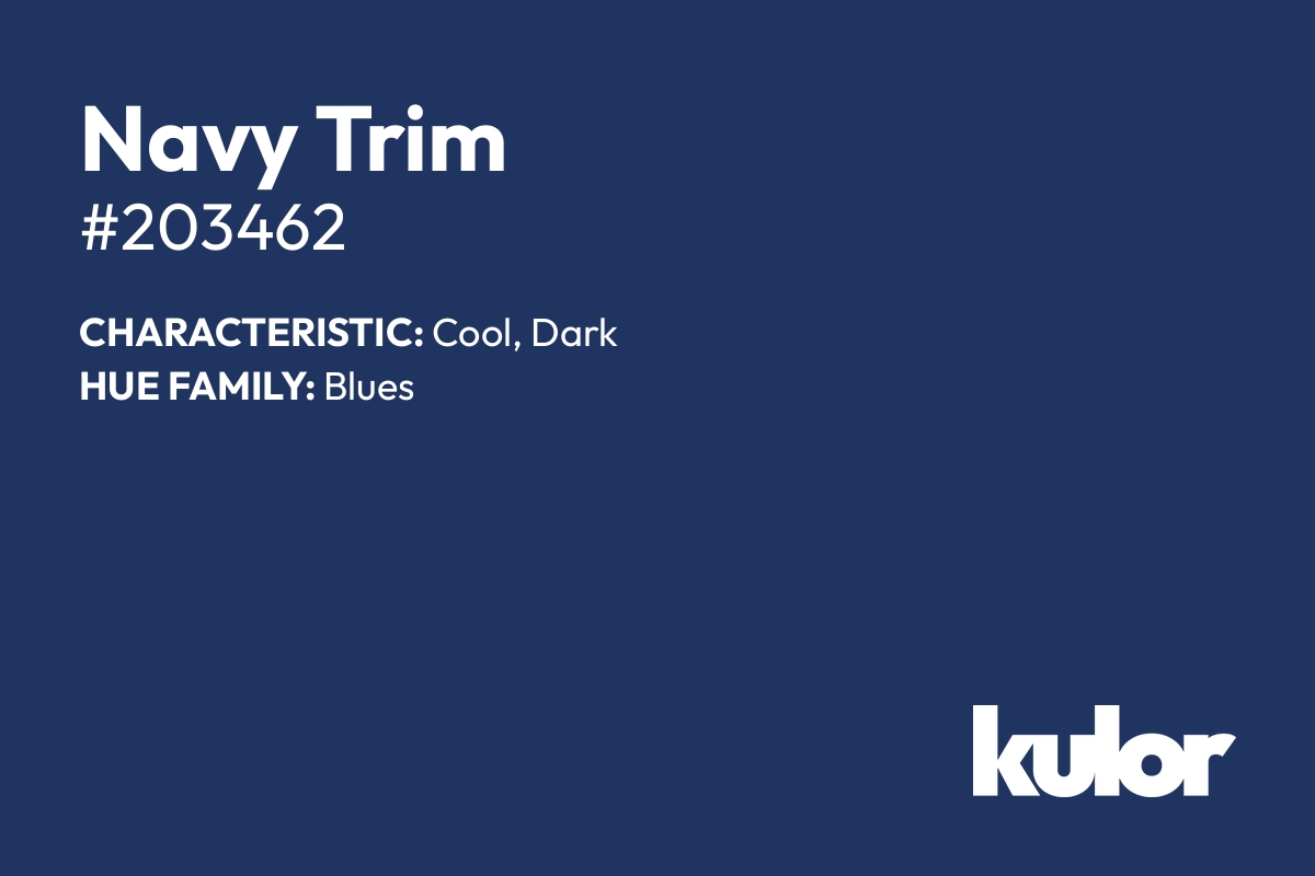 Navy Trim is a color with a HTML hex code of #203462.