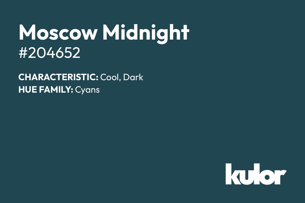 Moscow Midnight is a color with a HTML hex code of #204652.