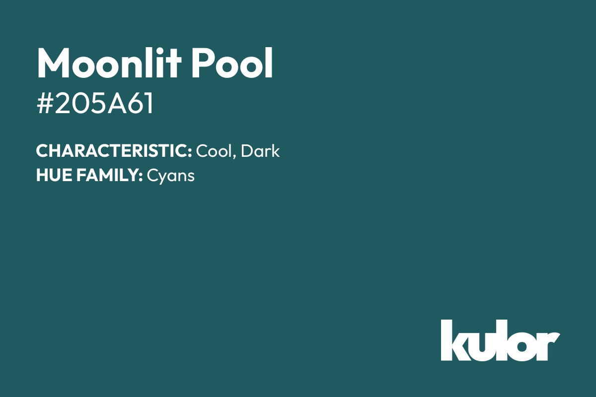 Moonlit Pool is a color with a HTML hex code of #205a61.