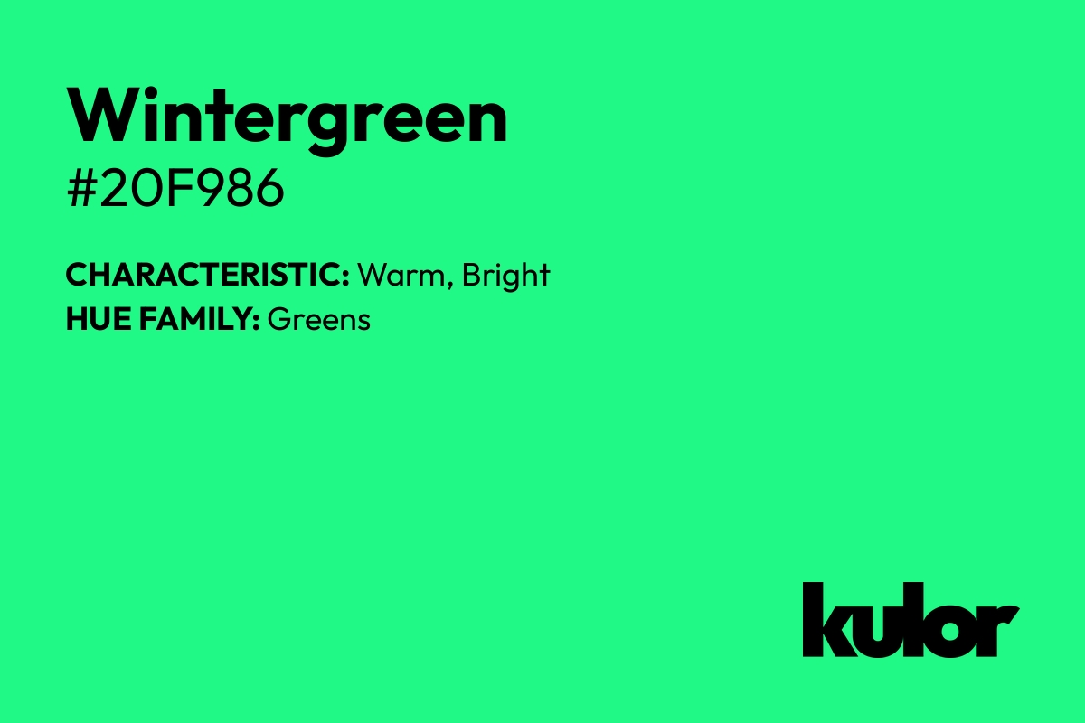 Wintergreen is a color with a HTML hex code of #20f986.