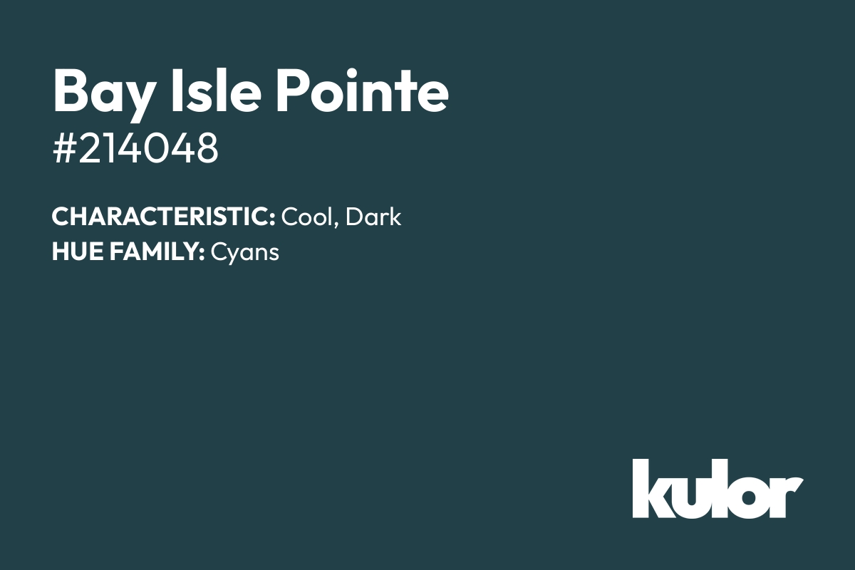 Bay Isle Pointe is a color with a HTML hex code of #214048.