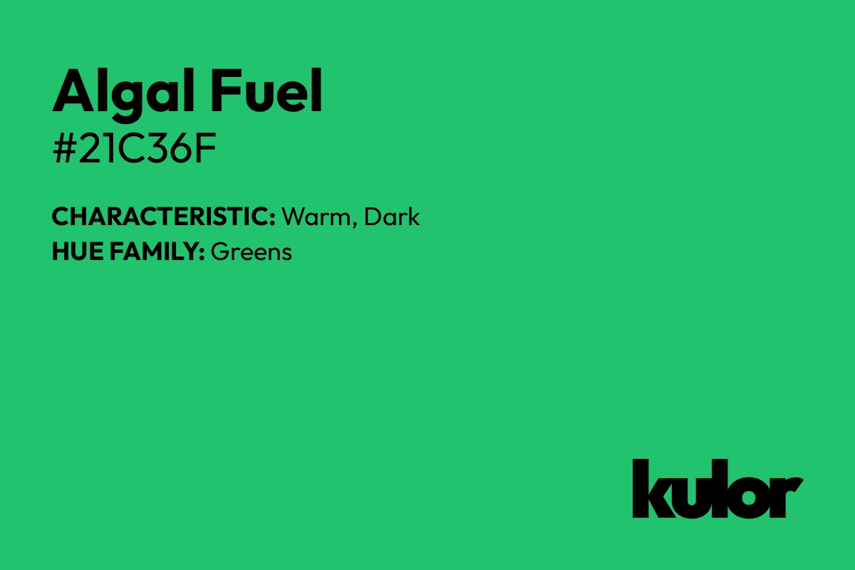 Algal Fuel is a color with a HTML hex code of #21c36f.