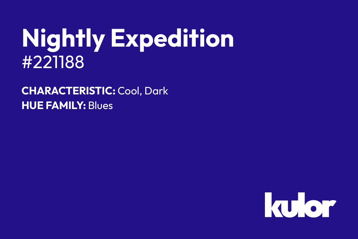 Nightly Expedition is a color with a HTML hex code of #221188.