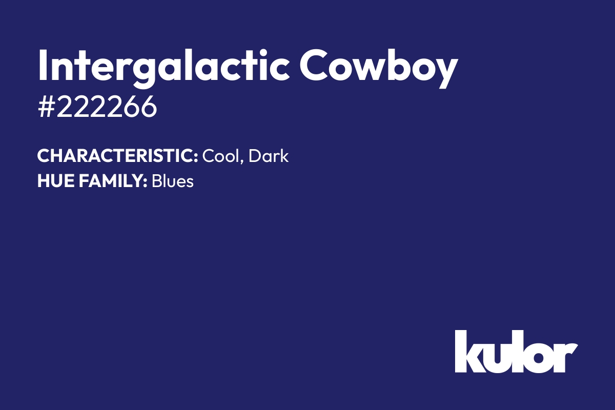 Intergalactic Cowboy is a color with a HTML hex code of #222266.