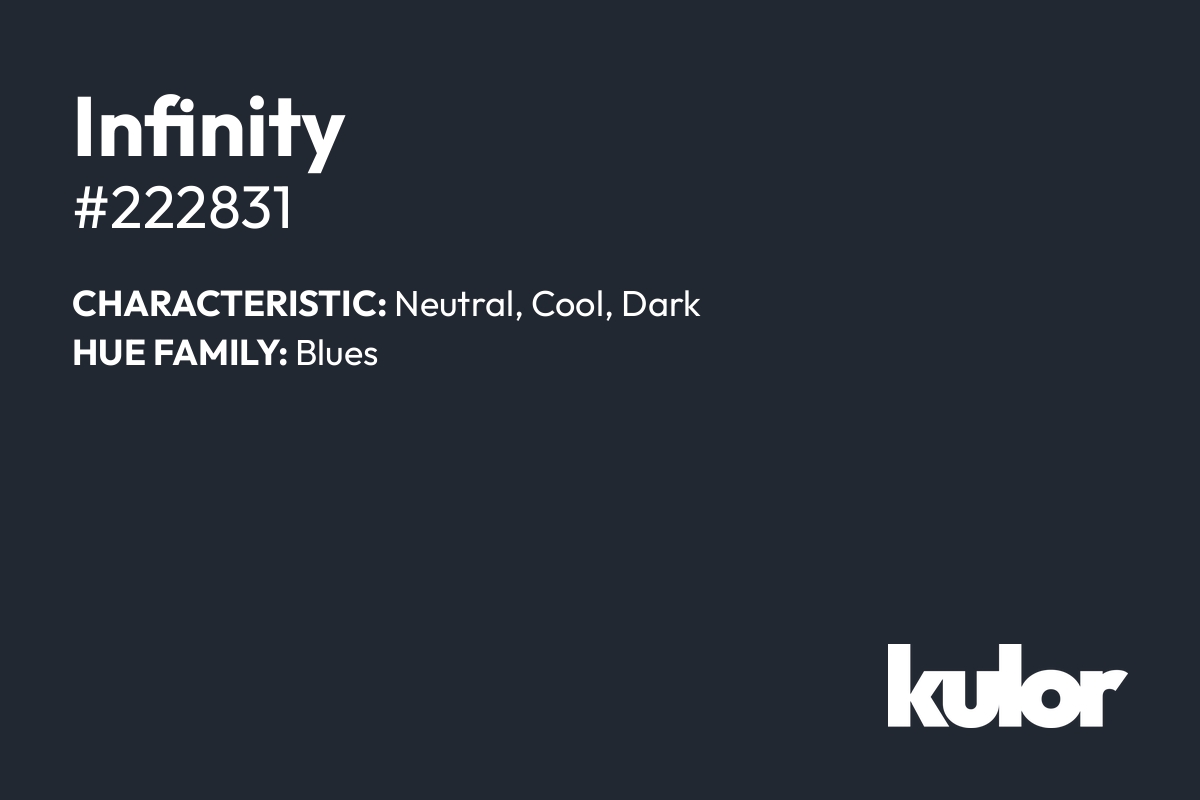 Infinity is a color with a HTML hex code of #222831.