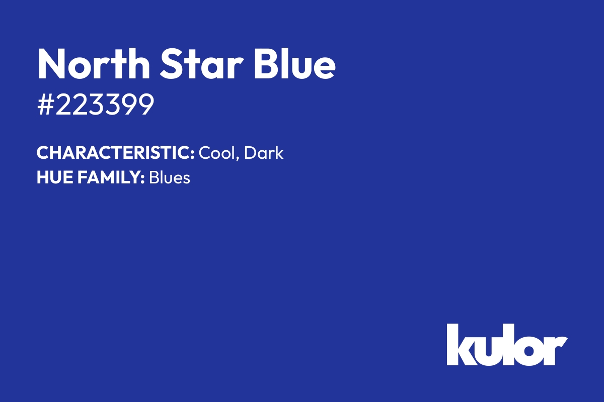 North Star Blue is a color with a HTML hex code of #223399.