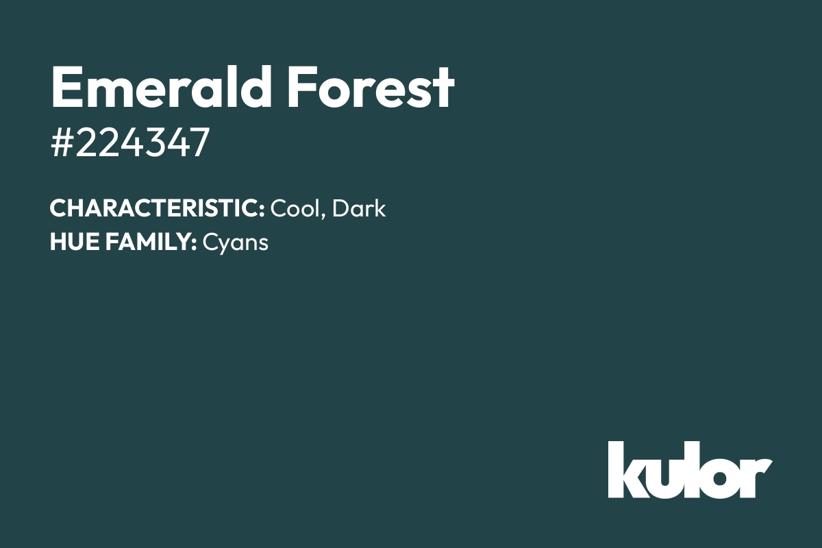 Emerald Forest is a color with a HTML hex code of #224347.