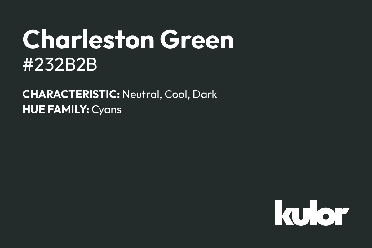 Charleston Green is a color with a HTML hex code of #232b2b.