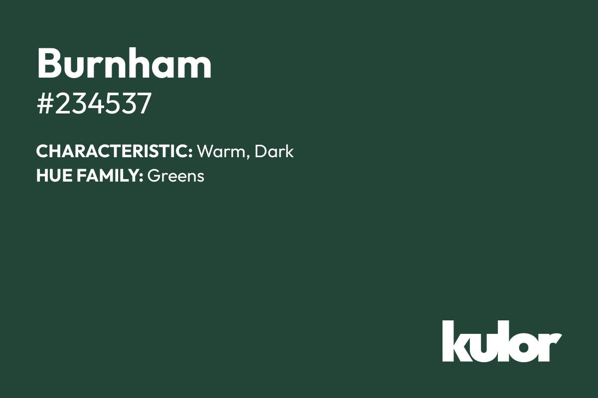 Burnham is a color with a HTML hex code of #234537.