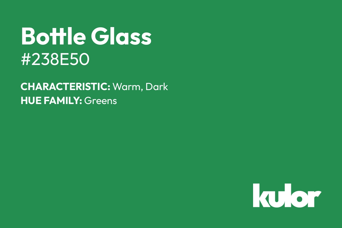 Bottle Glass is a color with a HTML hex code of #238e50.