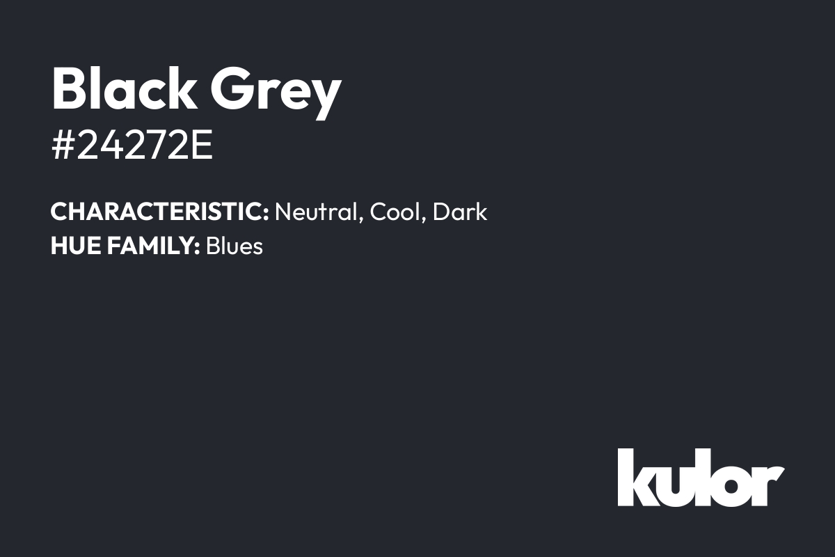 Black Grey is a color with a HTML hex code of #24272e.