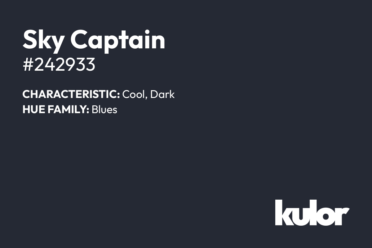 Sky Captain is a color with a HTML hex code of #242933.